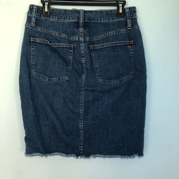 Madewell Frayed Denim Skirt Size 6 - Picture 4 of 9